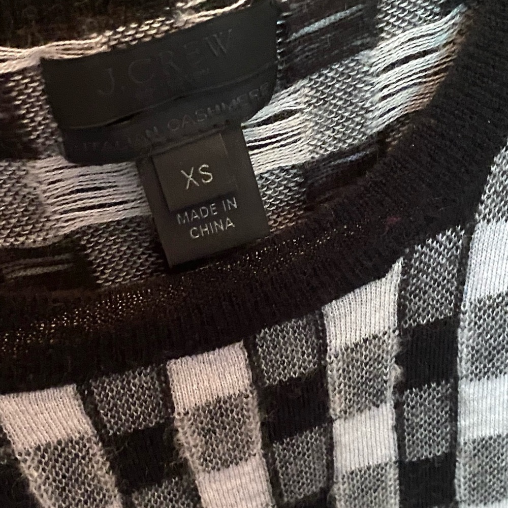 J. Crew Collection 100% Cashmere Checkered Sweater Vest XS ***Damaged***